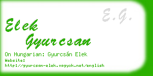 elek gyurcsan business card