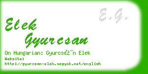 elek gyurcsan business card